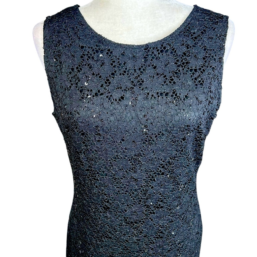 Vintage Candalite Med Lace Sequin Whimsigoth Maxi Dress Dark Fairy Mermaid - Picture 8 of 13